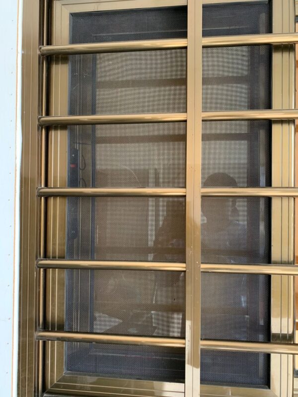 Aluminium Window With Fly Screen & Burglar Bars - Bronze - Image 2