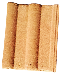 Concrete Tiles Half Wave Orange