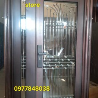 F - 8001 120x200 Left Glass & Steel Security Door