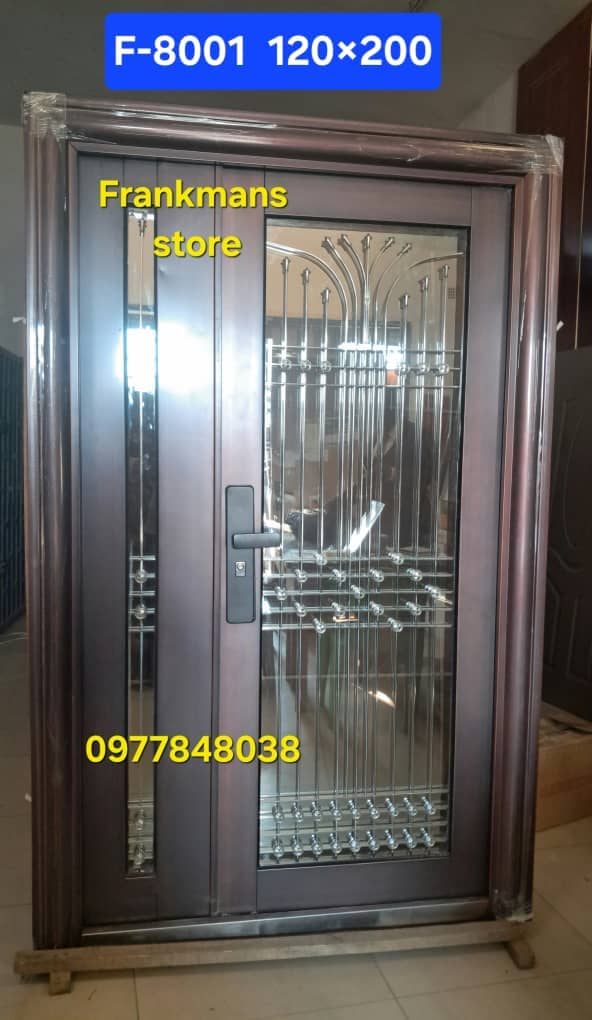 F - 8001 120x200 Left Glass & Steel Security Door