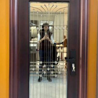 F - 8001 90x200 Left Glass & Steel Security Door